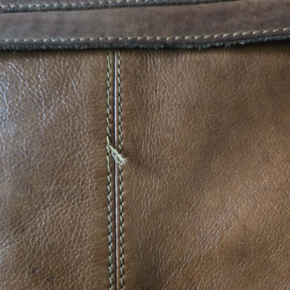 Vilenca Holland Woven Leather Cognac Purse Handbag Zip Close Adjustable Strap - Picture 8 of 11